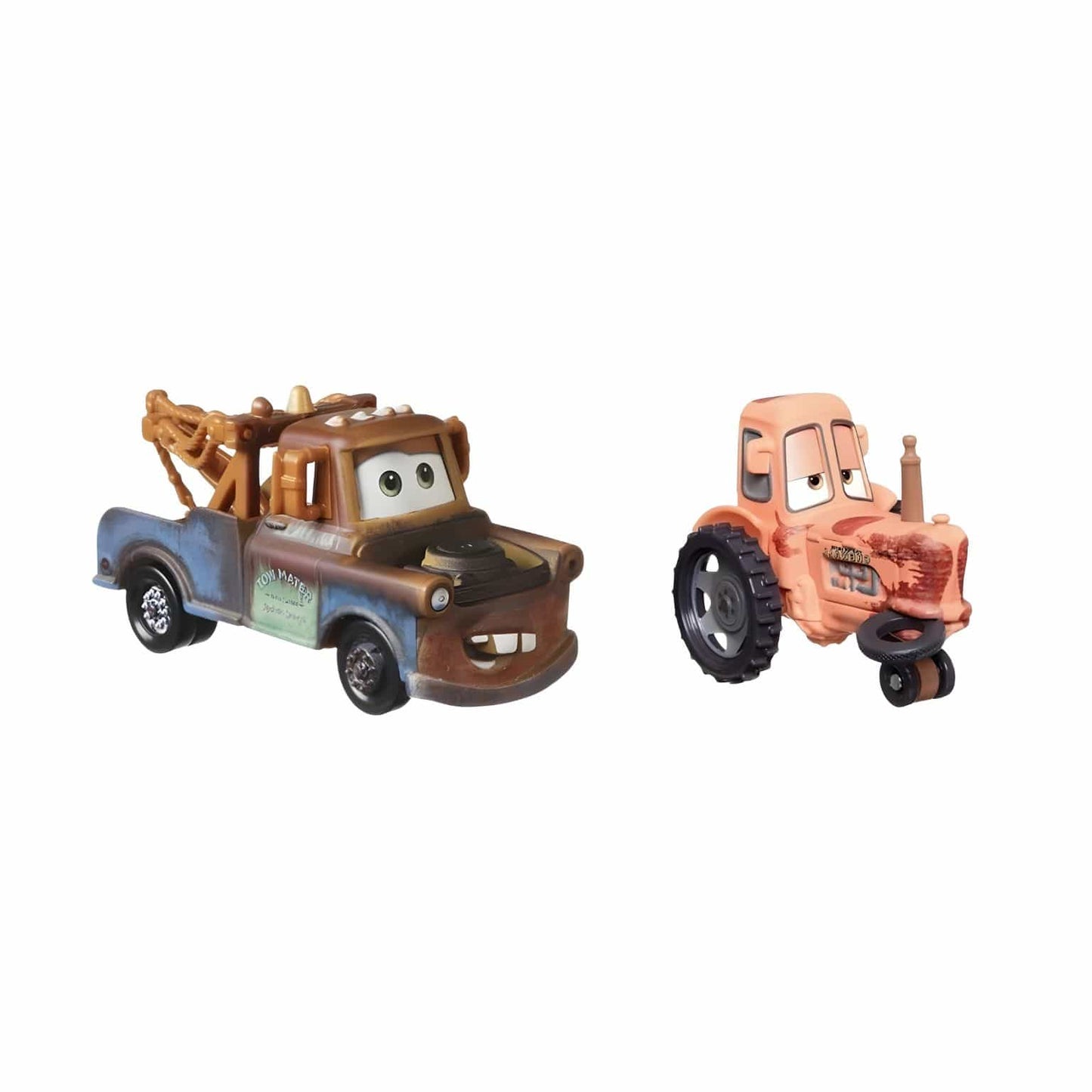 Cars Disney Mater e Trator com Pneu na Boca para coleção e faz de conta