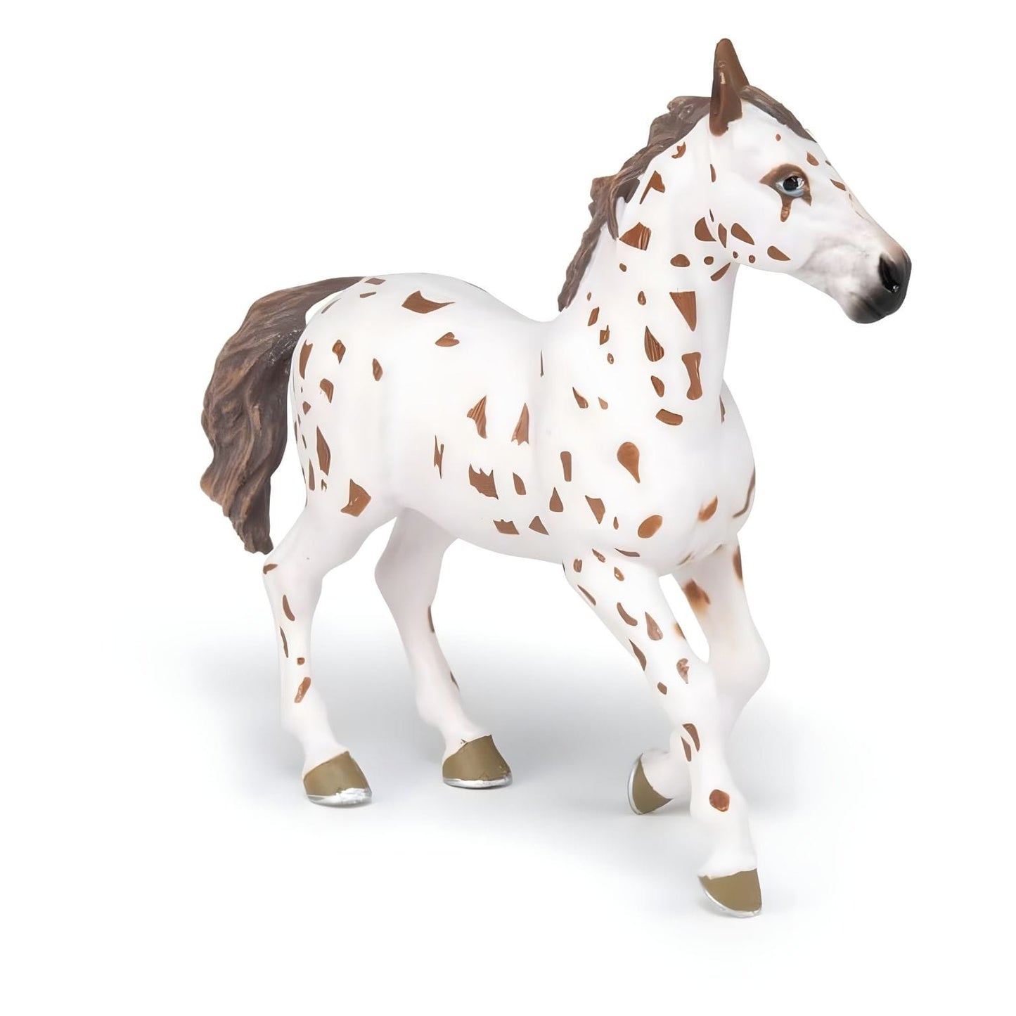 Égua castanha Appaloosa para coleção equestre infantil