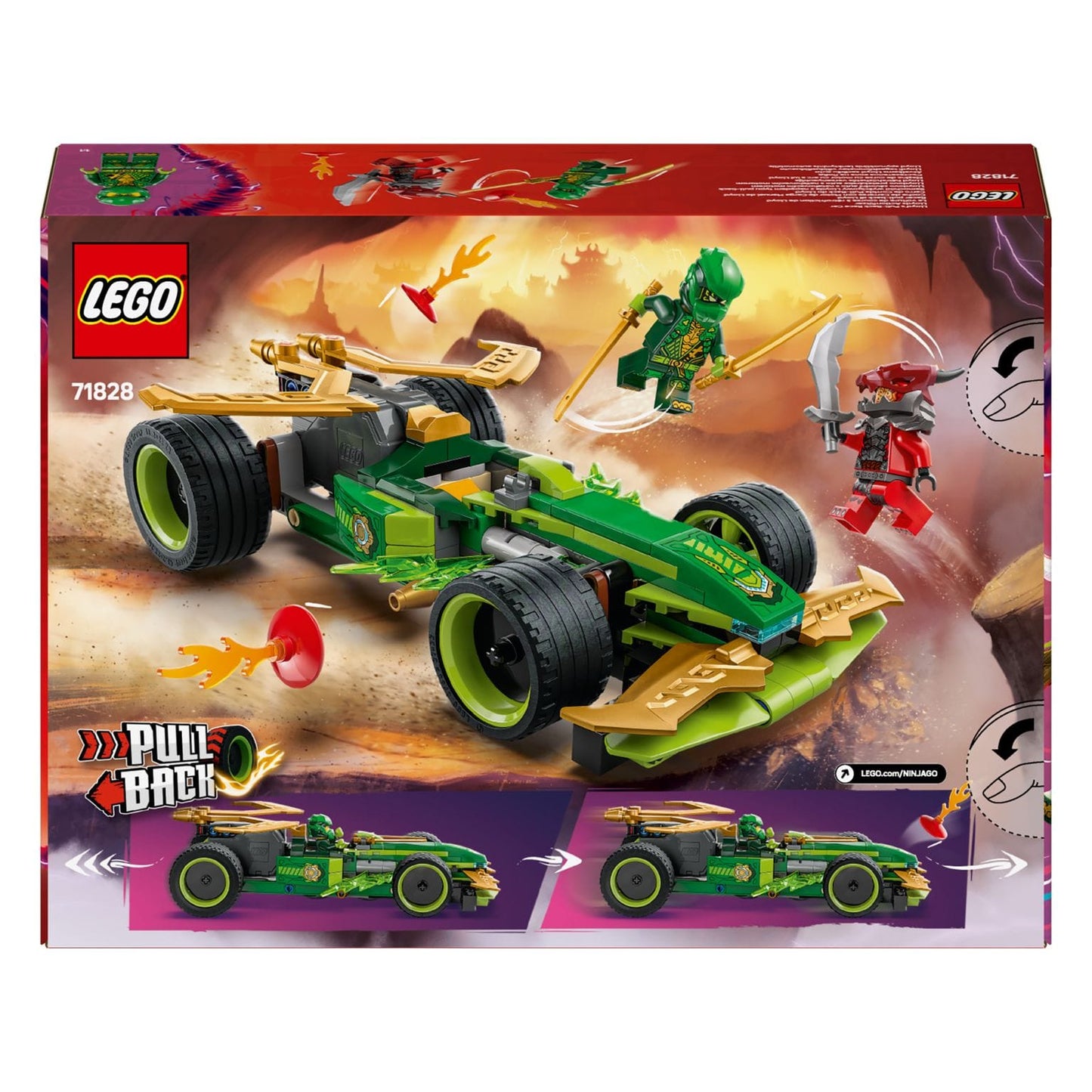 Veículo LEGO NINJAGO do Lloyd com ação pull-back para corridas