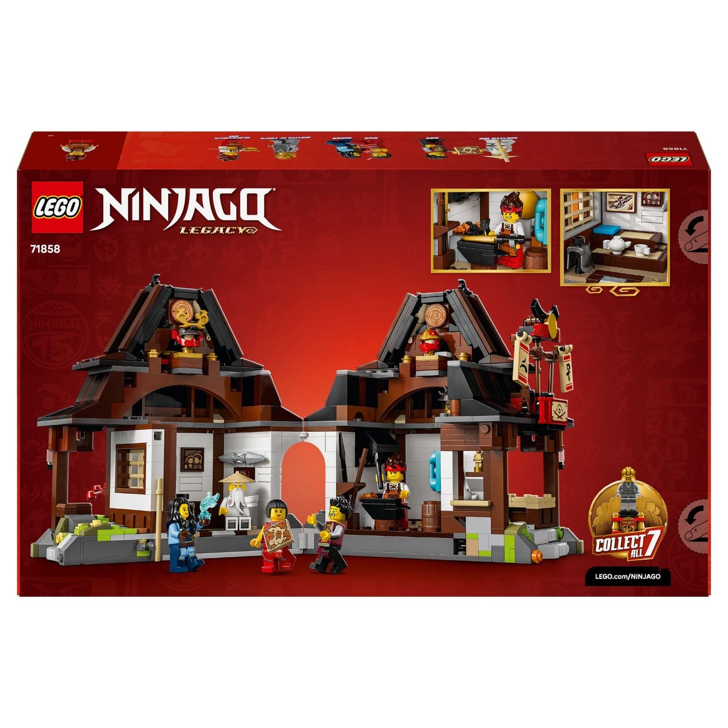 Set comemorativo LEGO NINJAGO Ferreiro Quatro Armas para exposição