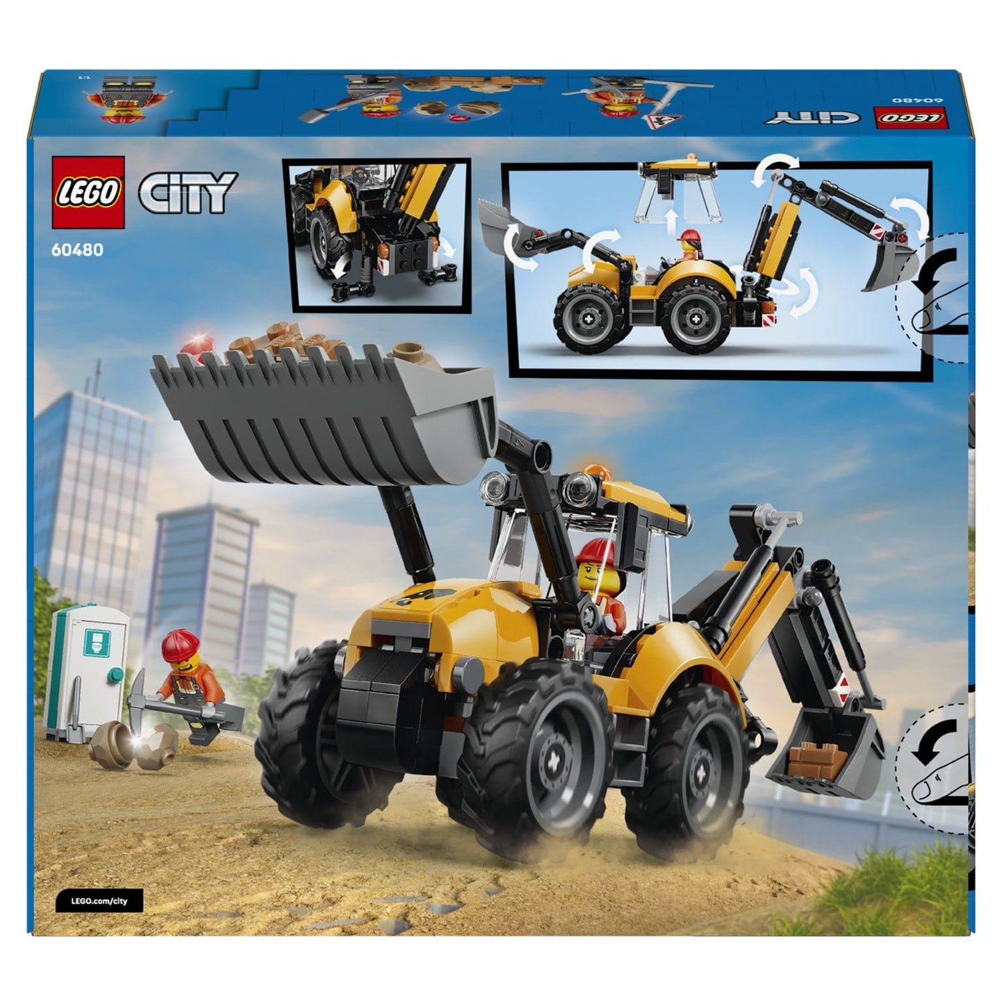 LEGO City Retroescavadora Amarela para criar missões de construção