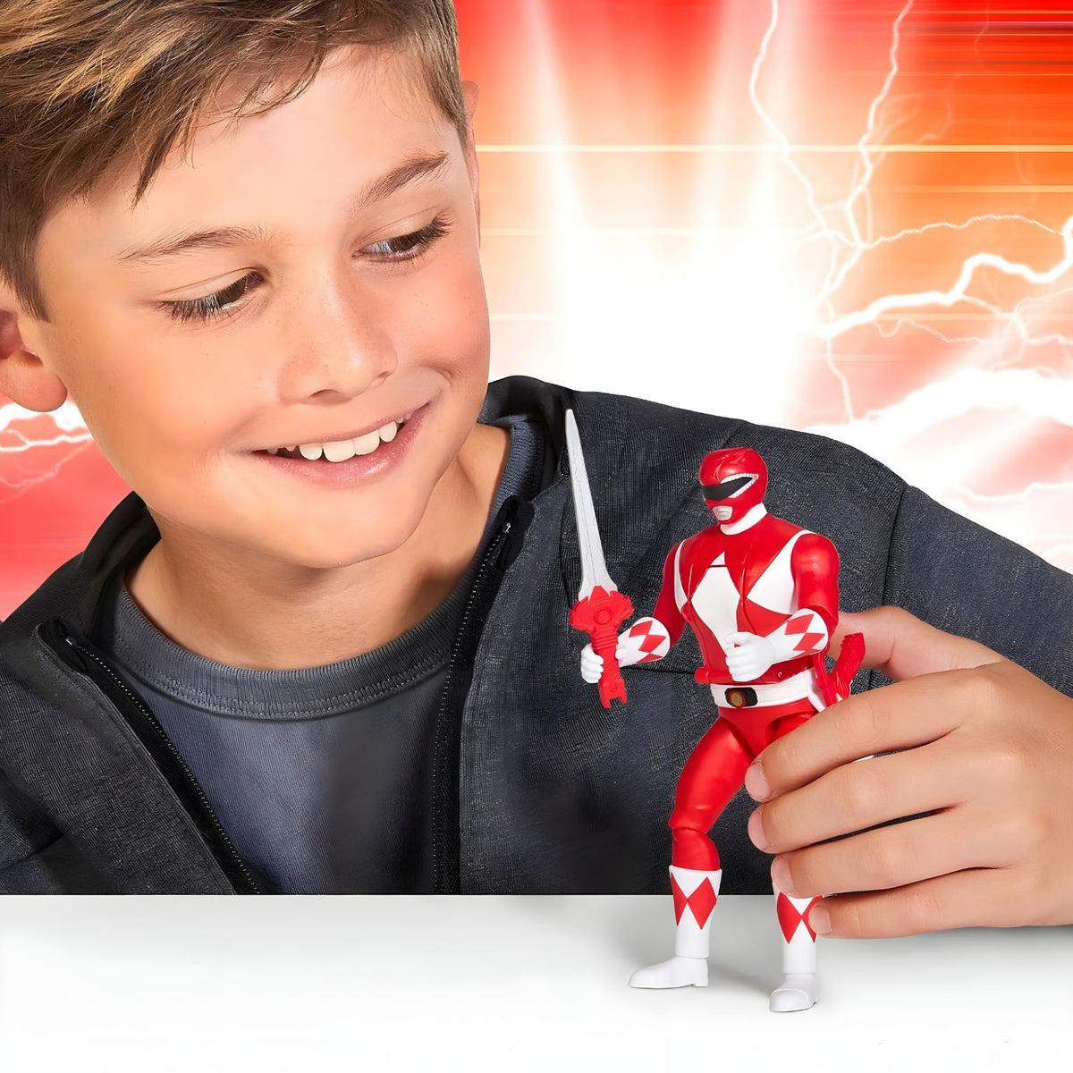 Figura de ação Power Rangers Ranger Vermelho Auto-Morphin
