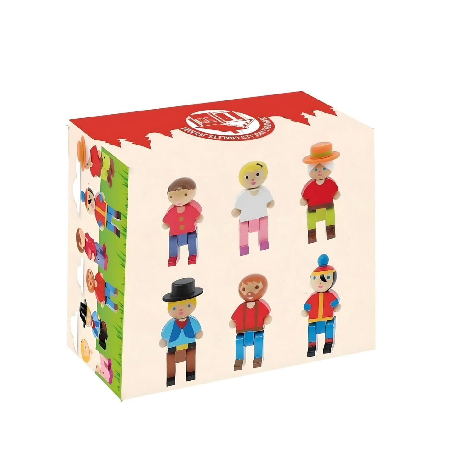 Apresentamos Conjunto de 6 personagens em madeira com o SKU 26827225 recomendado para + 3 anos
