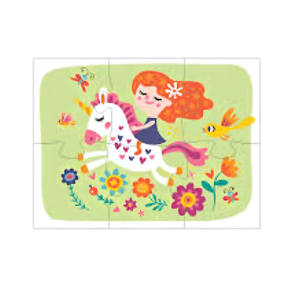 3 Barbo Toys Magical Unicorn Puzzles with girl, unicorns, rainbow and colorful flowers
