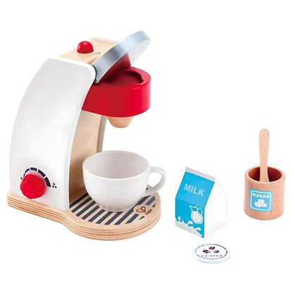 My Hape coffee machine with cup, milk and sugar for pretend play