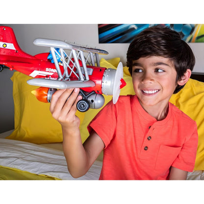 Sonic Tornado Biplane red with Sonic piloting