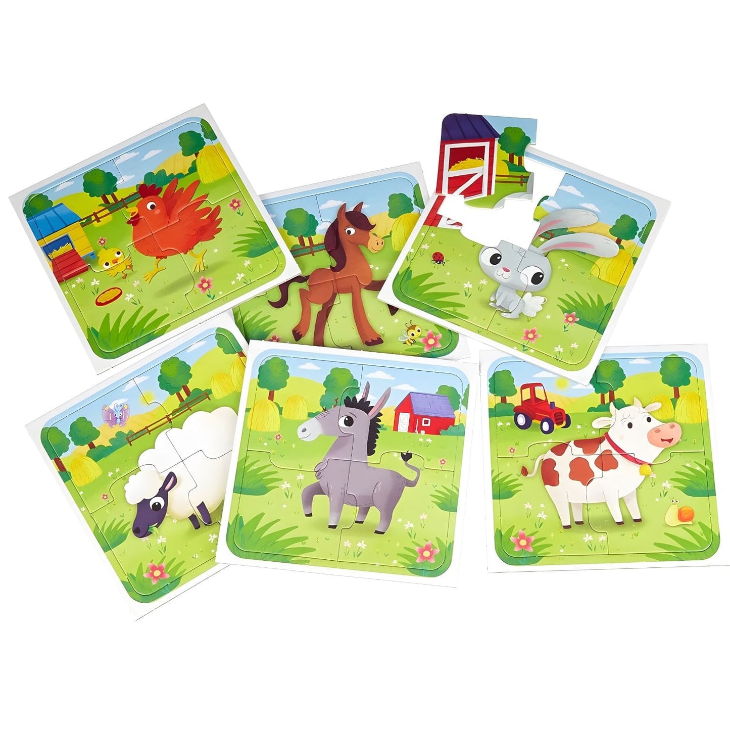 Baby Puzzle A Quinta da Lisciani com animais da quinta coloridos e peças de encaixe para bebé