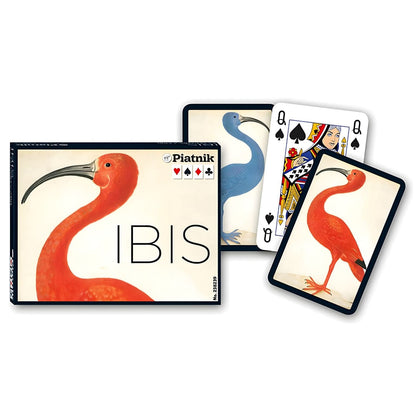 Piatnik Ibis Double Deck of Cards with artistic bird illustration and colorful children's cards