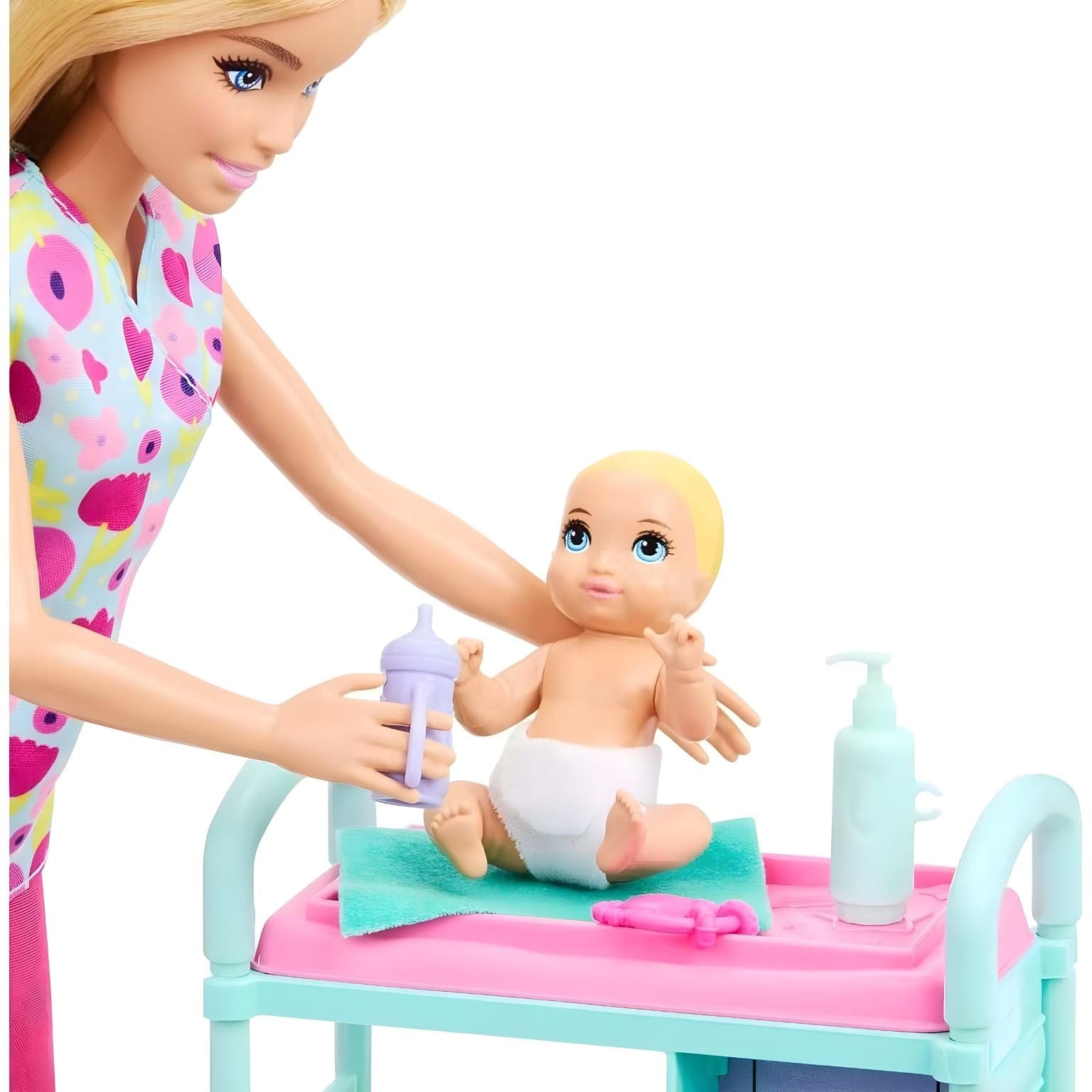 Barbie Quero ser Pediatra Mattel com dois bebés e estação de cuidados