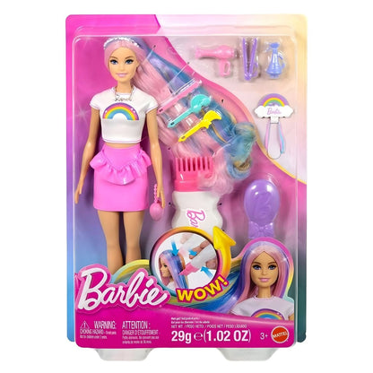 Barbie rainbow with hair accessories and pieces to create hairstyles