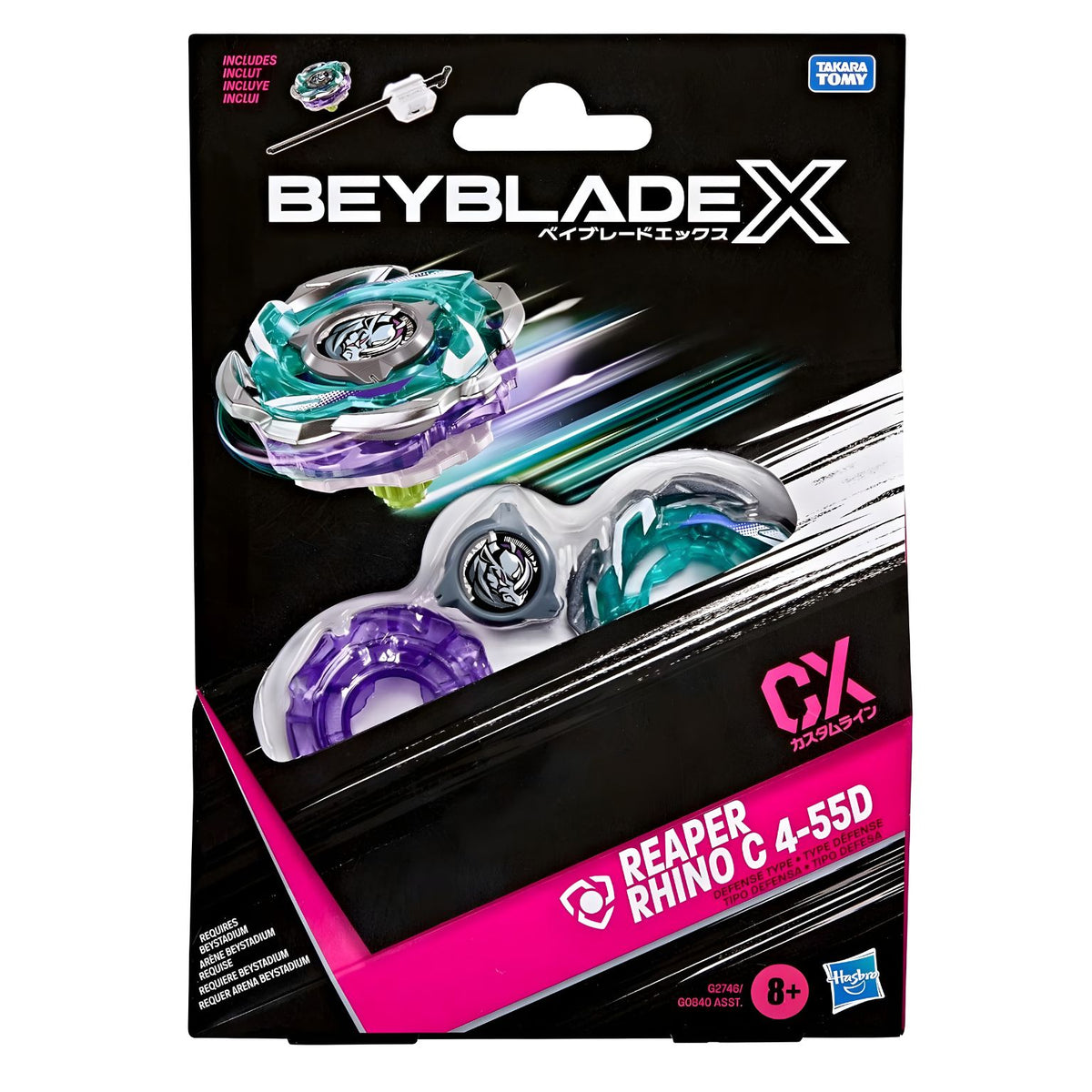 Beyblade X Reaper Rhino C 4-55D — main image of the Hasbro CX starter pack