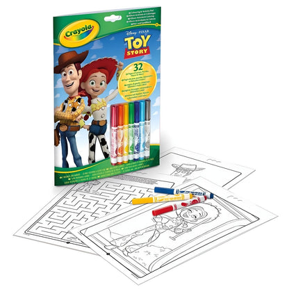 Toy Story Crayola activity block with Woody, Jessie and washable markers