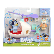 Bluey O Helicóptero do Bingo na embalagem com figura e veículo