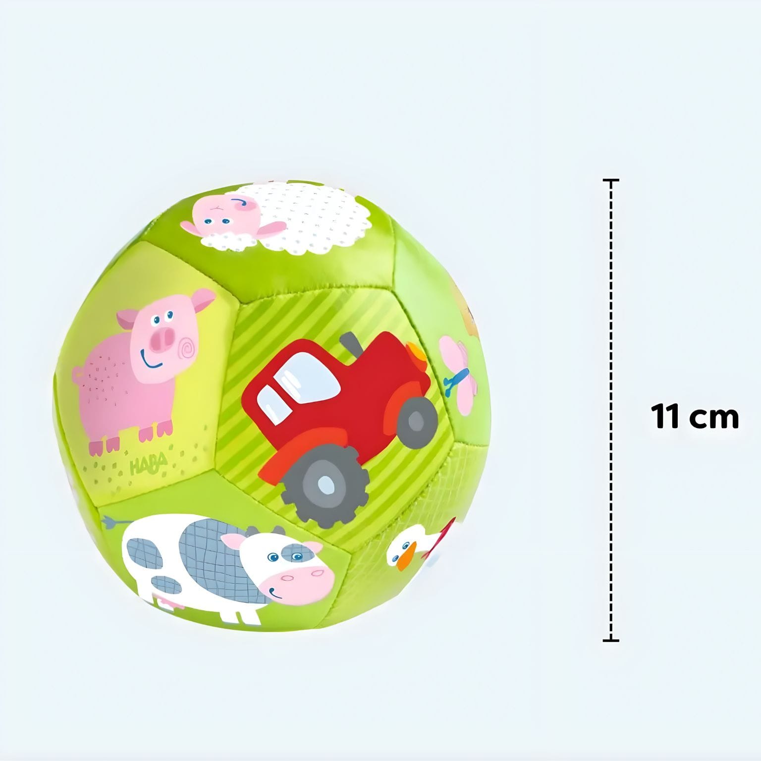 Bola de bebé Animais na Quinta 11 cm vista lateral