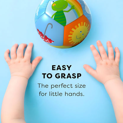 Rainbow World baby activity ball with colourful motifs
