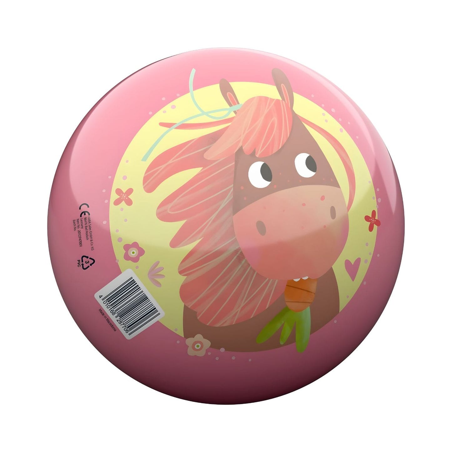 Bola de borracha A princesa e o cavalo 14 cm vista lateral