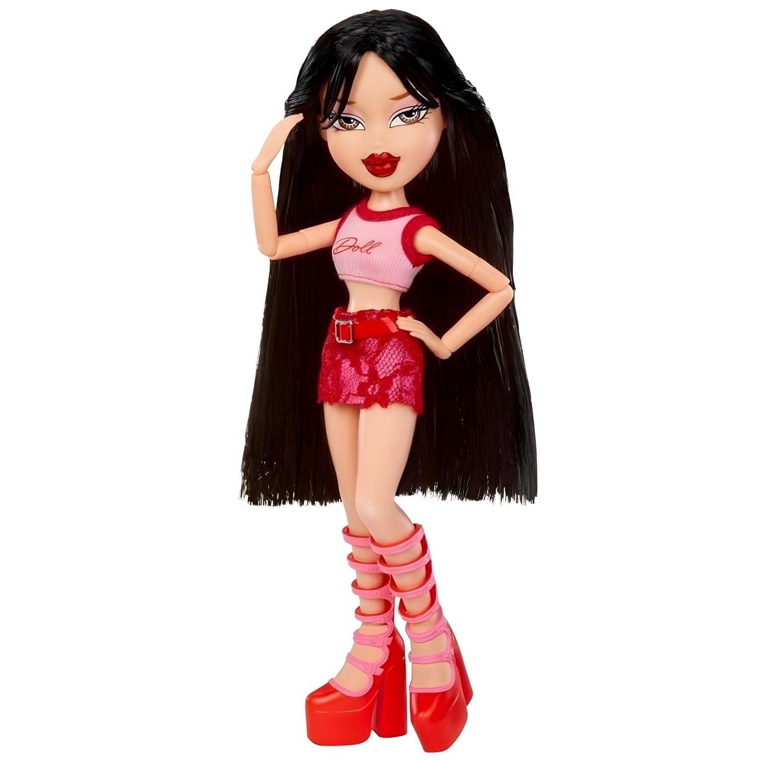 Bratz Goin Out Jade com mala de padrão leopardo e óculos