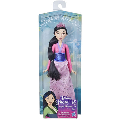 Disney Princess Doll - Mulan with shimmering pink dress and long black hair