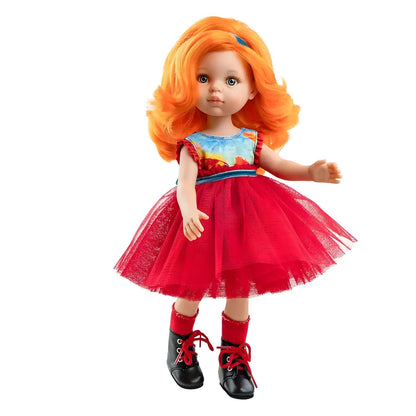 Paola Reina Susana doll with orange hair and flared red dress