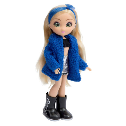 Unique Eyes Amy doll with expressive eyes and blue ribbon