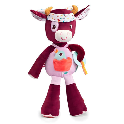 Lilliputiens Rosalie Cow Activity Doll with mirror, ring and bird in pocket