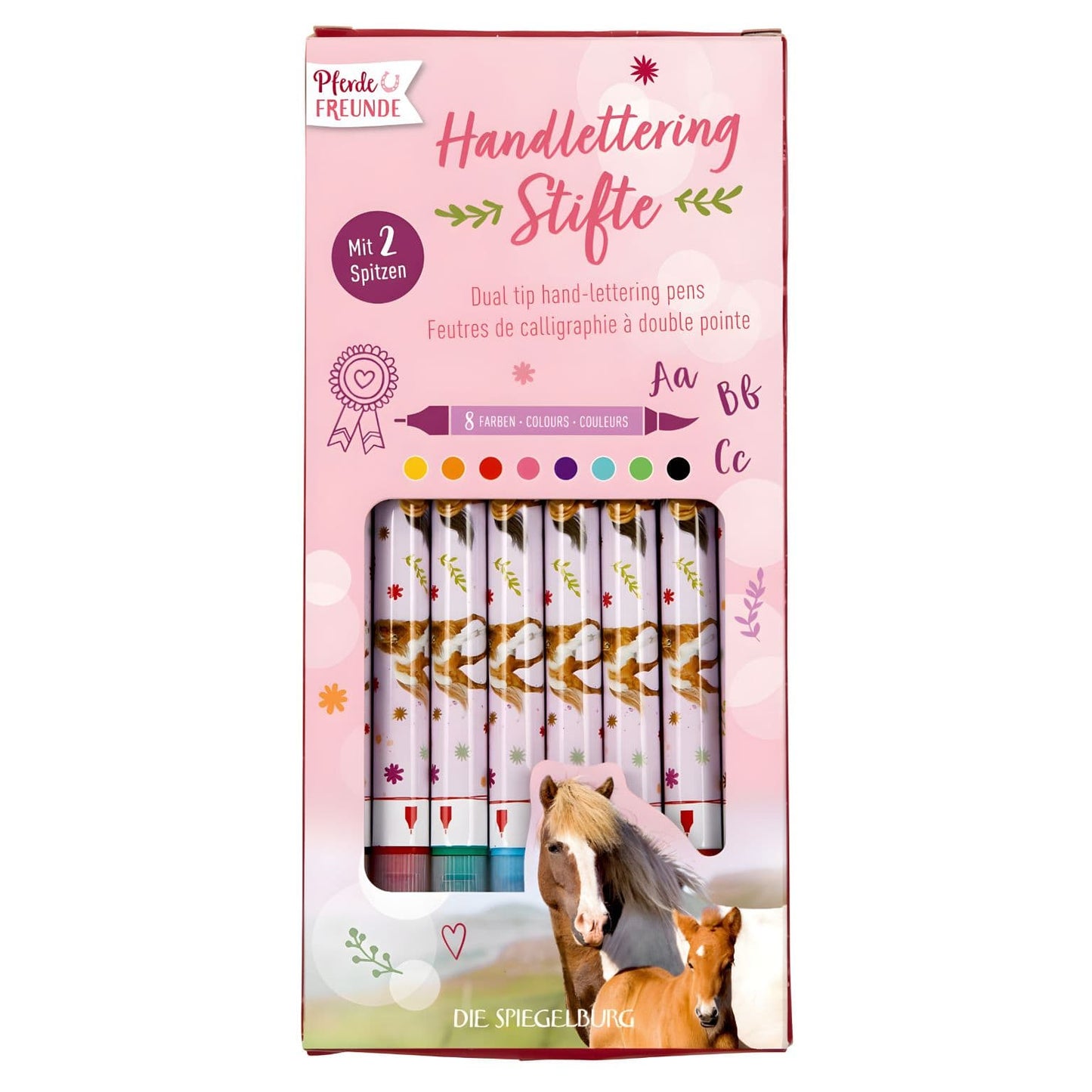 Canetas feltro de ponta dupla Cavalos Spiegelburg com várias cores e ilustrações de cavalos
