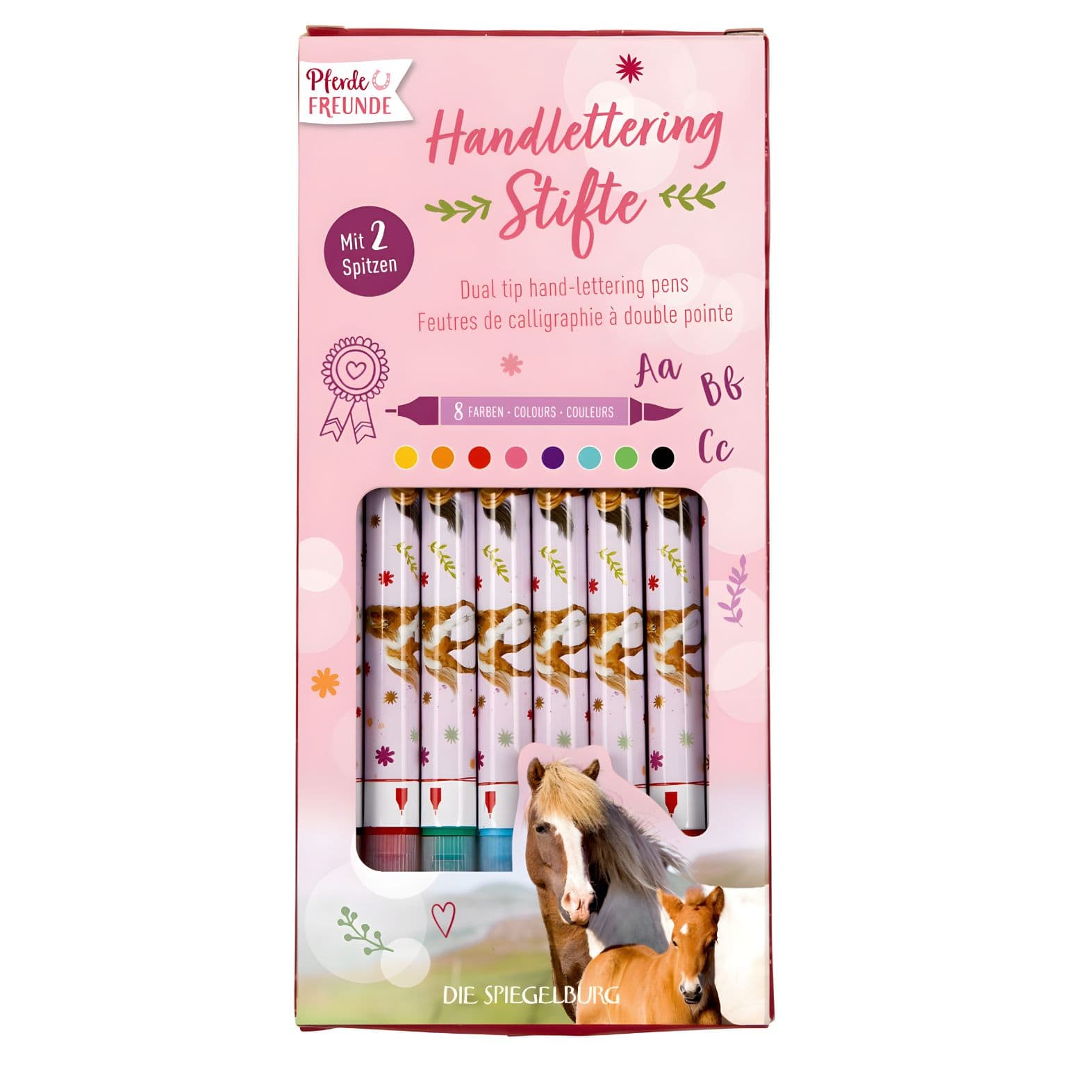 Canetas feltro de ponta dupla Cavalos Spiegelburg com várias cores e ilustrações de cavalos