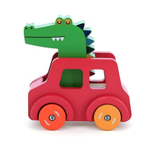 Carro infantil crocodilo com rodas para aventuras de faz de conta