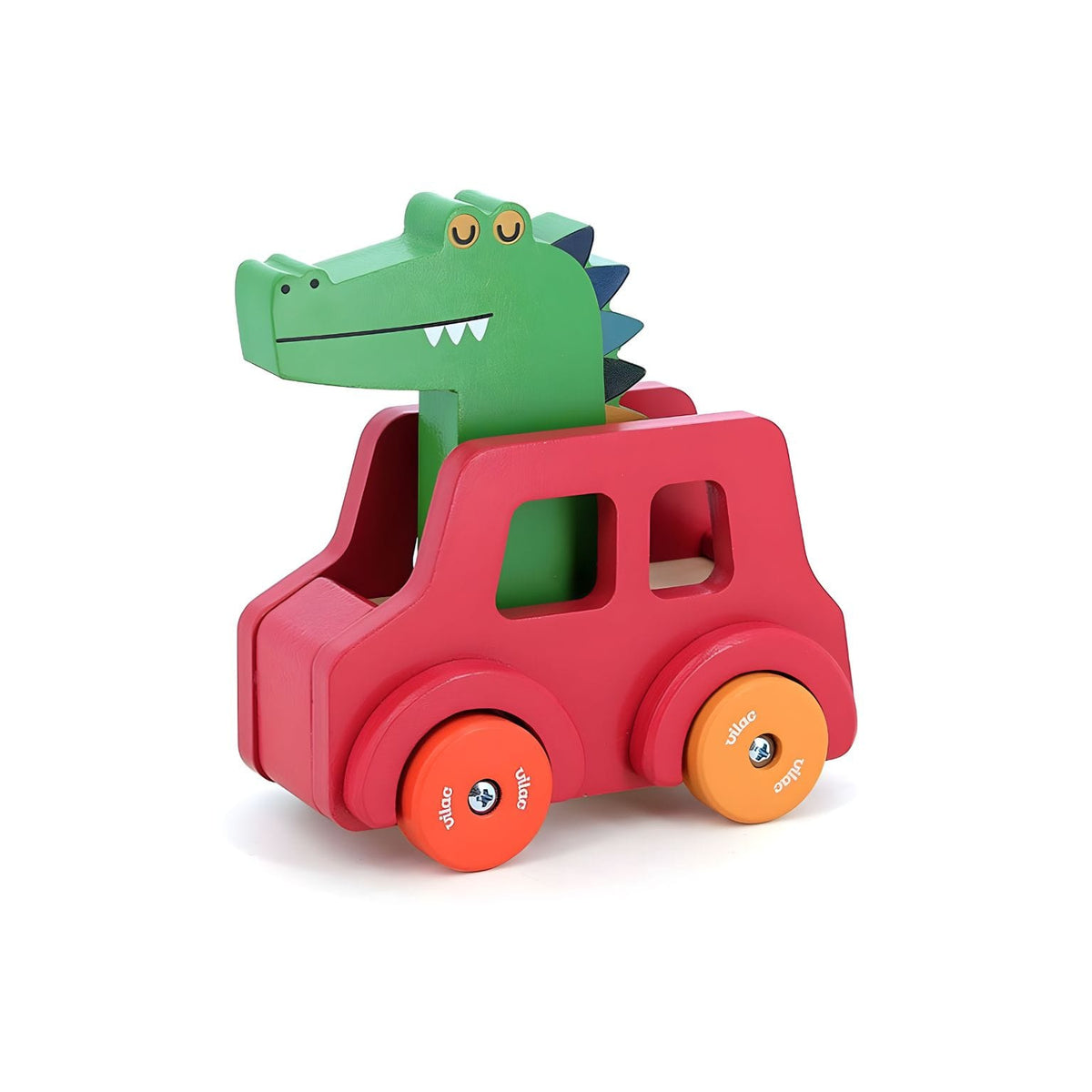 Wooden Crocodile Car for push-along play and imagination