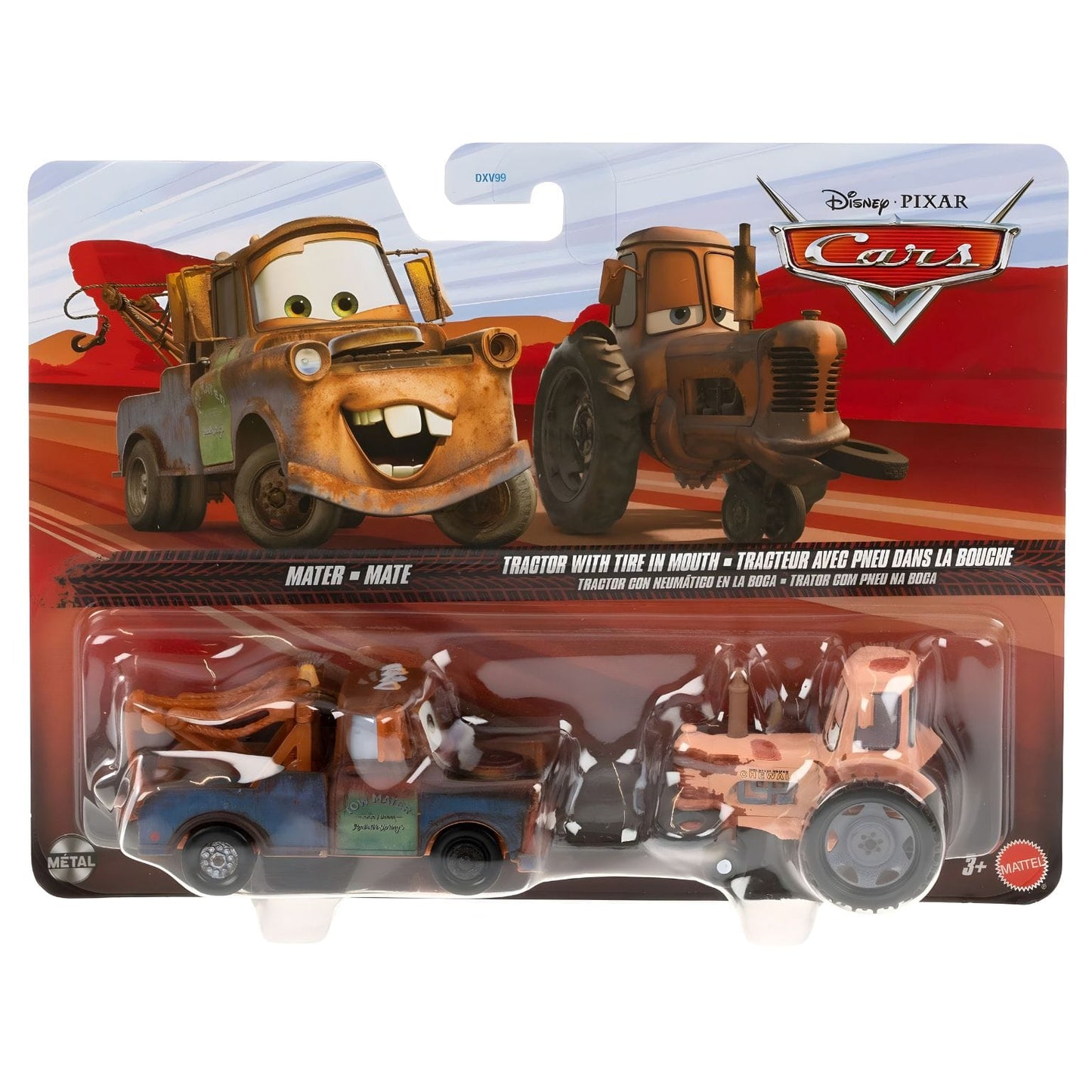 Pack Cars Disney com Mater e Trator com Pneu na Boca