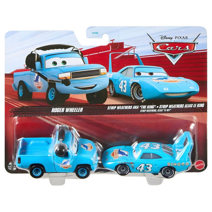 Disney Pixar Cars Roger Wheeler and The King in Dinoco racing set