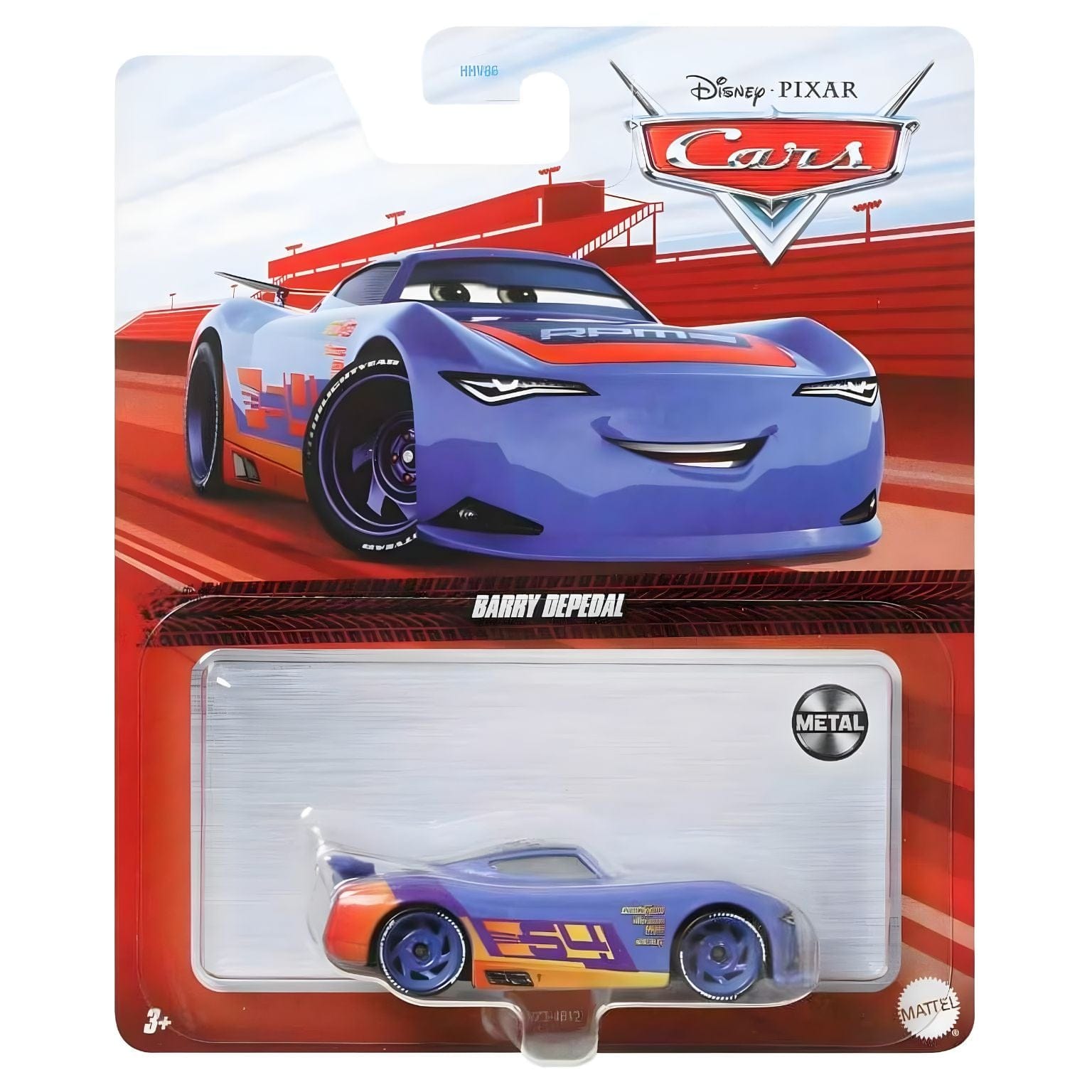 Cars Disney Barry DePedal Mattel azul e laranja personagem de corrida Disney Pixar Cars