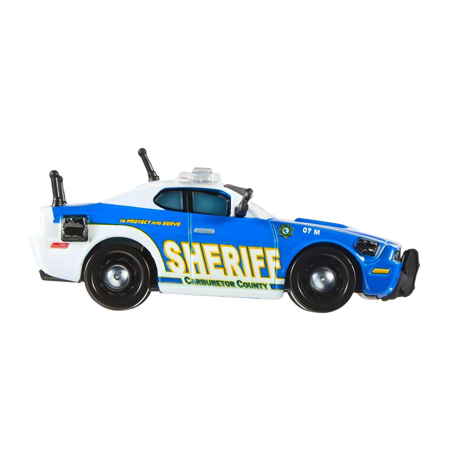 Carro de polícia Cars Disney Mike 07 para brincadeiras de Radiator Springs
