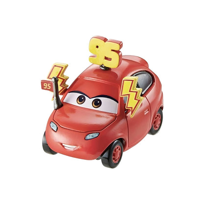 Lightning McQueen number 95 and Maddy McGear, miniature vehicles in the Cars set