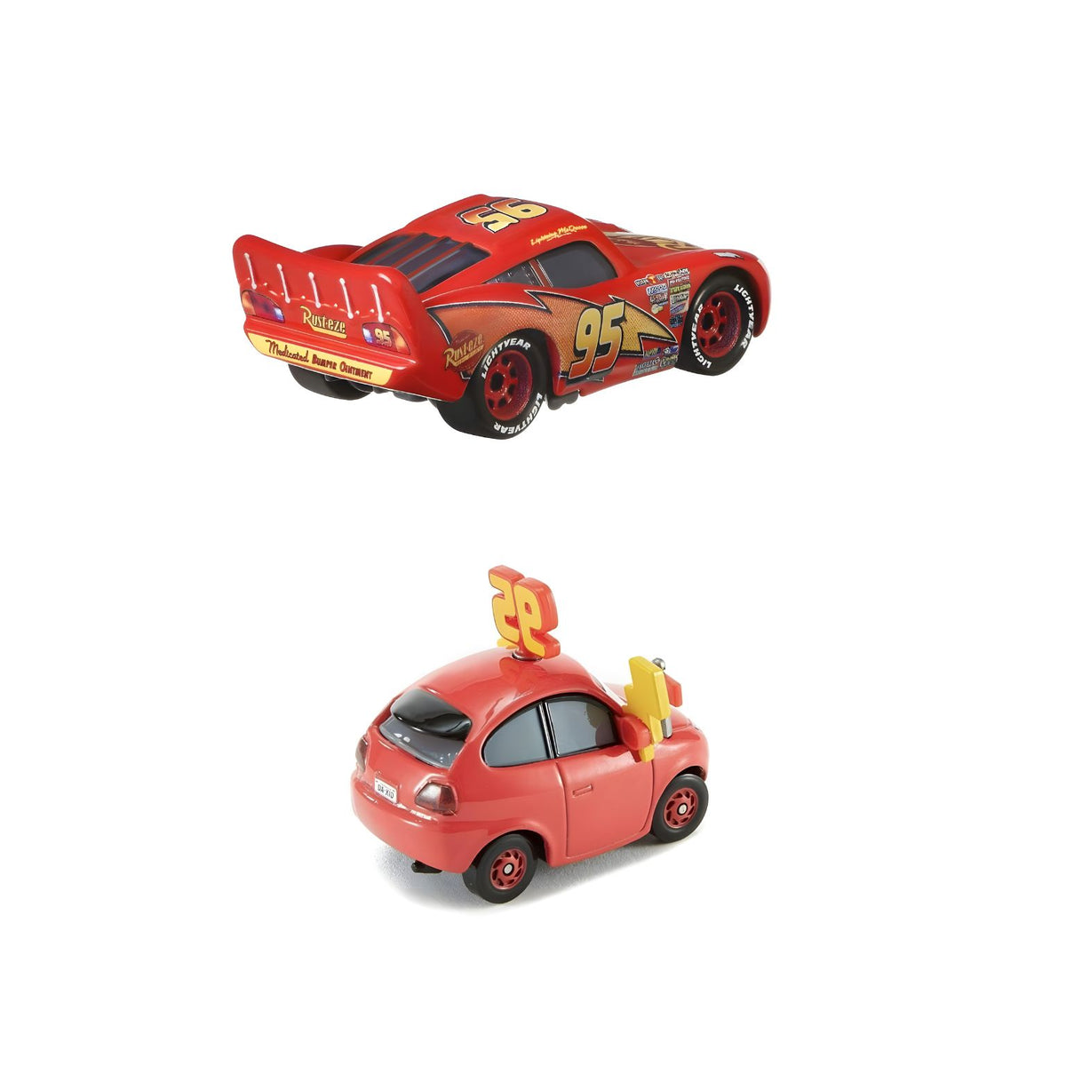 Disney Pixar Cars die-cast duo featuring red Lightning McQueen and Maddy McGear