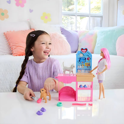 Barbie's Vet Clinic with vet doll and animals for playing doctor's office