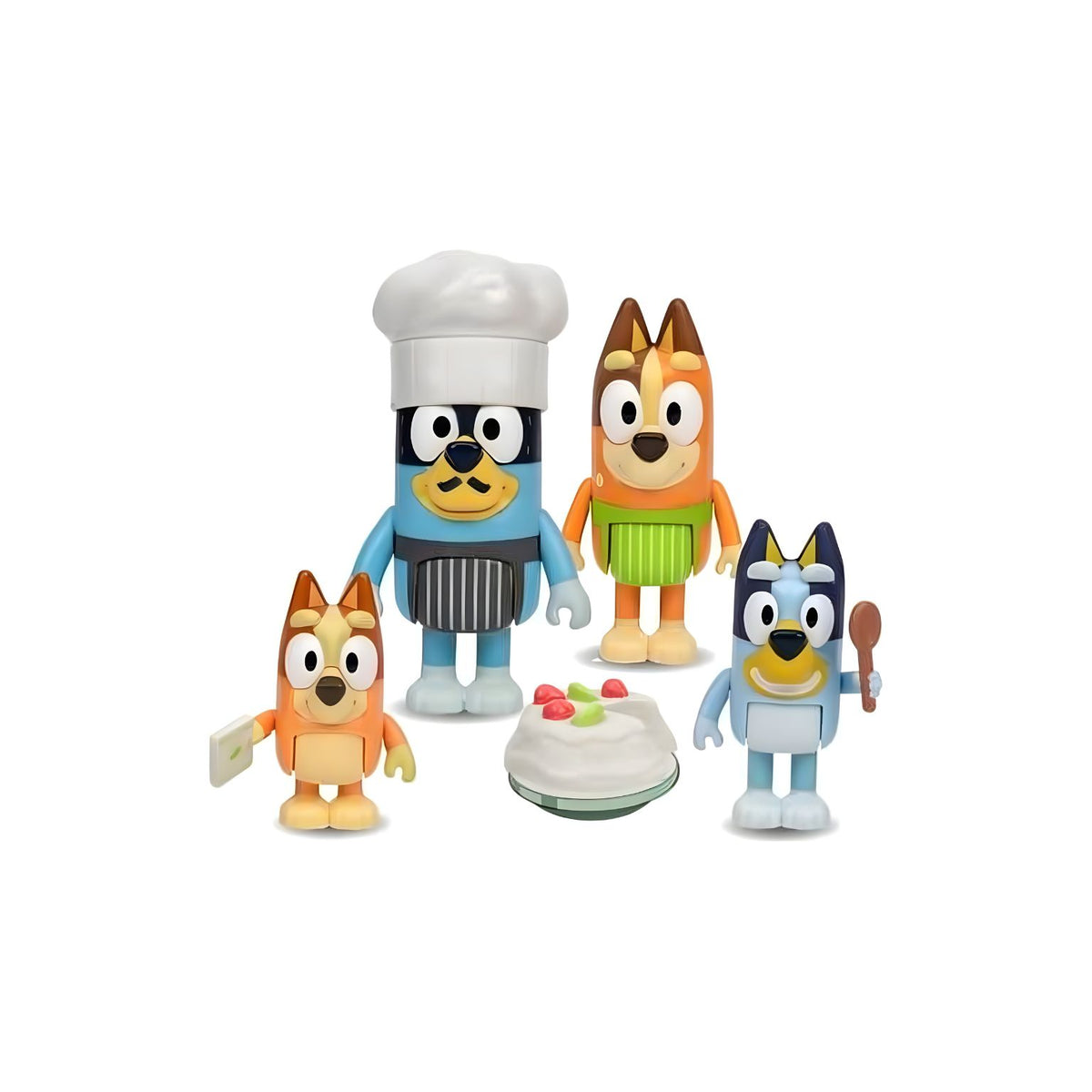 Bluey Pavlova playset featuring the Heeler family in cooking outfits
