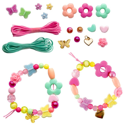Princess Lillifee Bead Set with colorful beads, flowers, butterflies, and children's bracelet examples