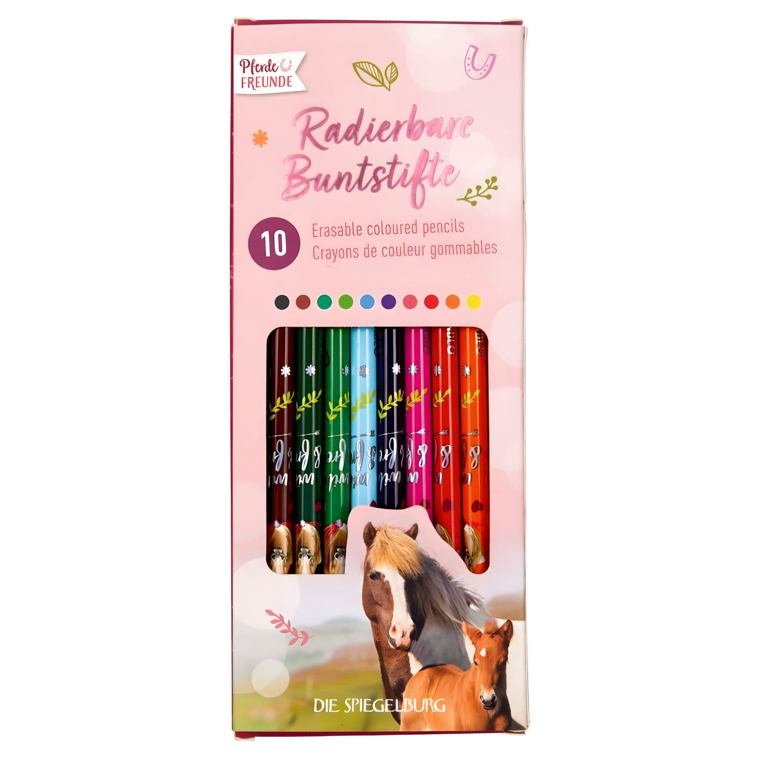 Conjunto lápis de cor Cavalos Spiegelburg com tema equestre e cores variadas
