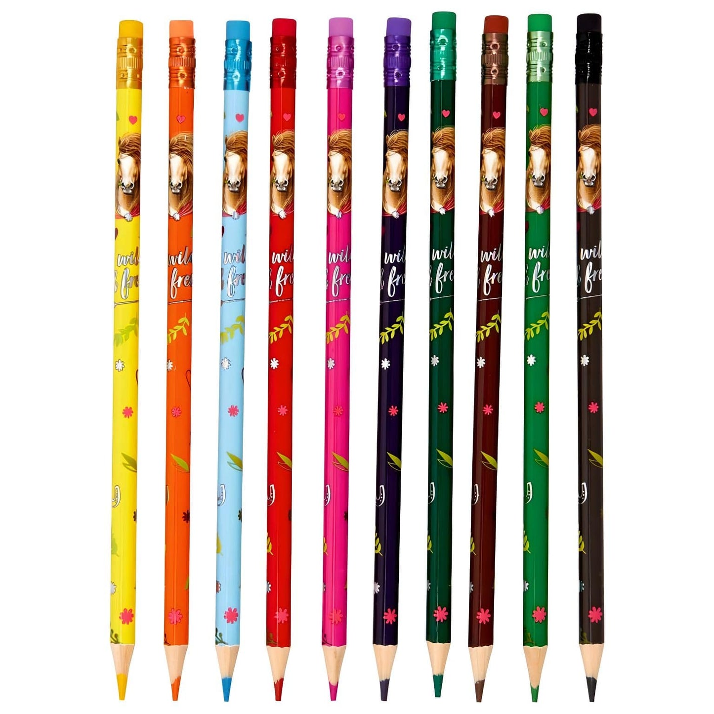 Conjunto lápis de cor Cavalos Spiegelburg com tema equestre e cores variadas