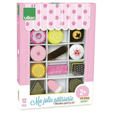 Conjunto doces de madeira Vilac com doces de brincar coloridos em caixa