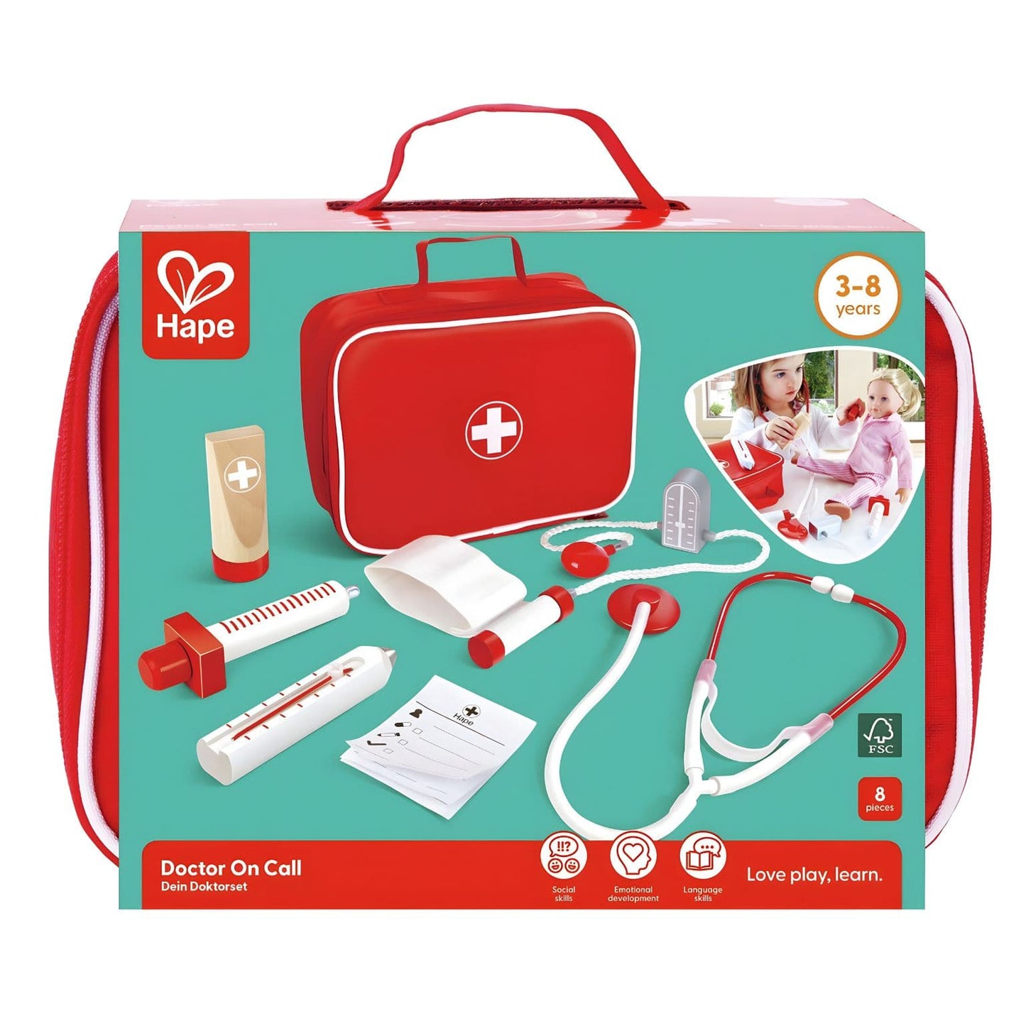 Mala de Médico Hape com acessórios de faz-de-conta