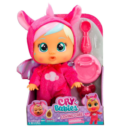 Cry Babies Loving Care Fantasy Hannah na embalagem com acessórios