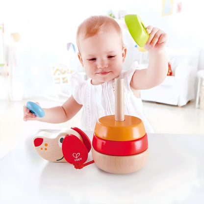 Hape Rainbow Pepe stacking dog for baby