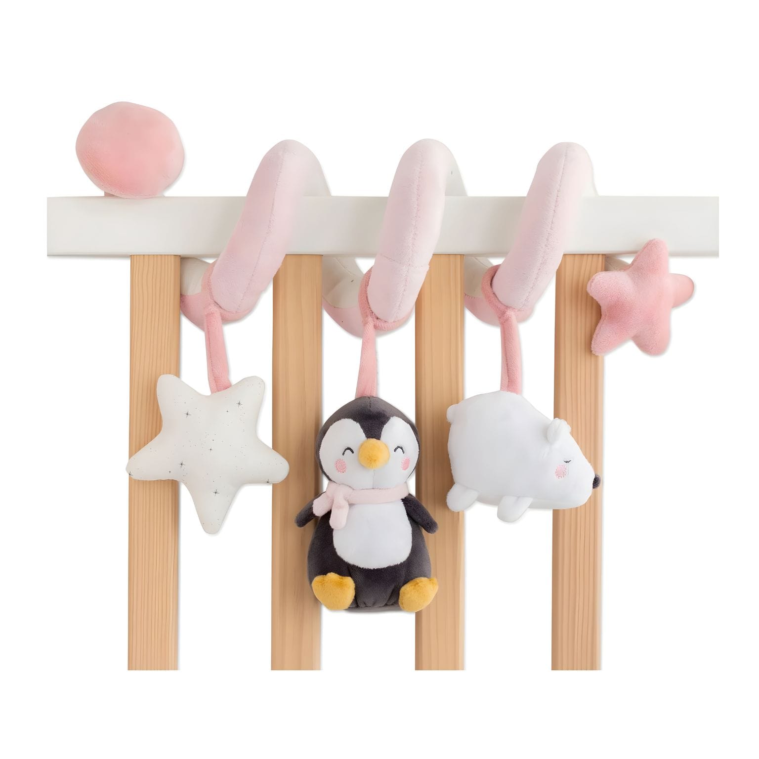 Brinquedo sensorial para bebé Espiral com Chocalhos Polaris Rosa