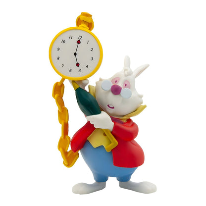 Bullyland Disney White Rabbit figure from Alice in Wonderland, wearing a red coat and holding a pocket watch.