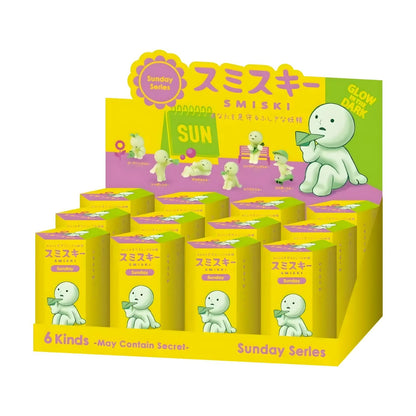 Collectible Smiski Sunday Figure that glows in the dark