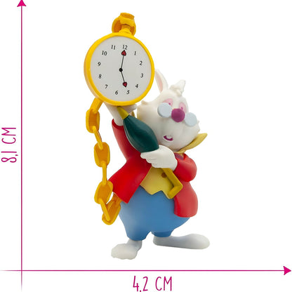 Disney White Rabbit Bullyland figure, with white fur, red coat and pocket watch.