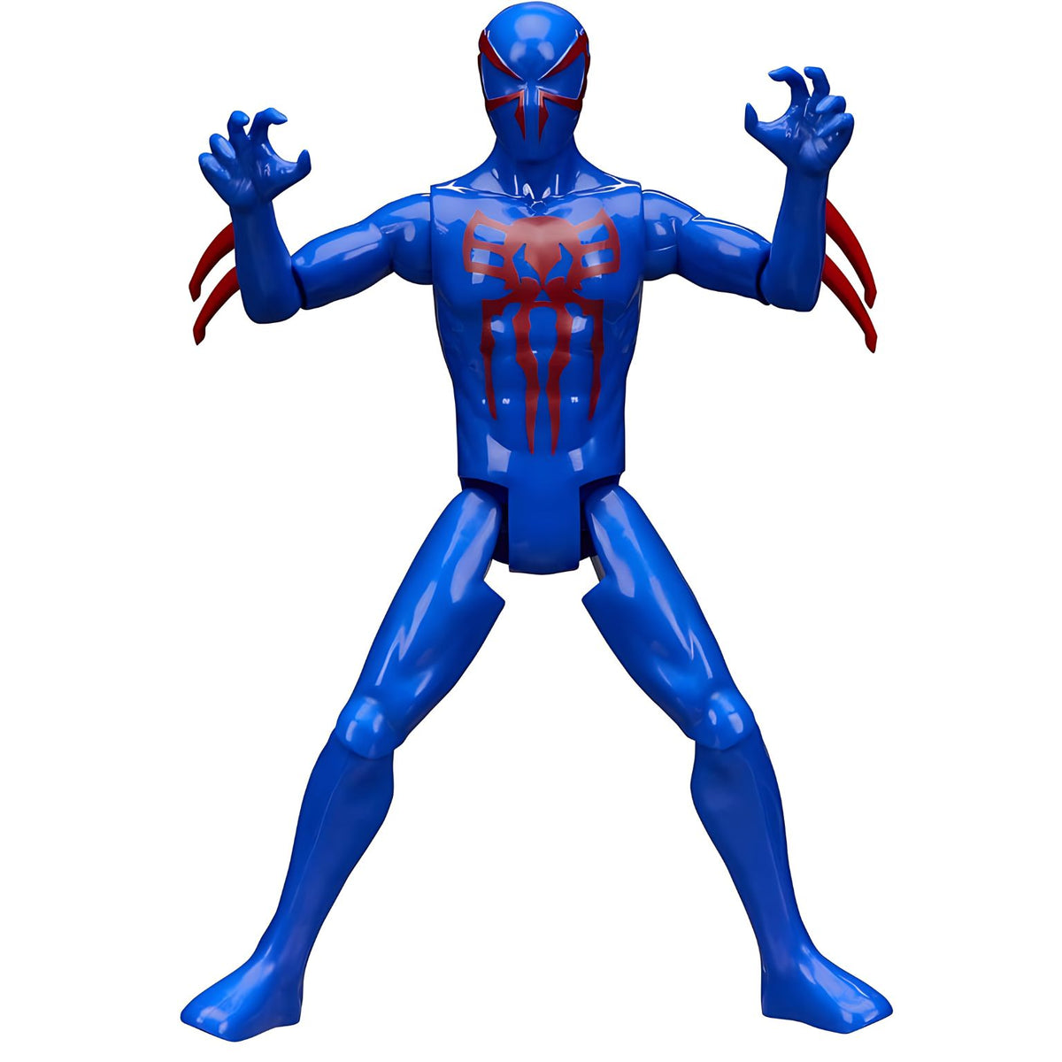 Spider-Man 2099 action figure with a blue mask and red suit details