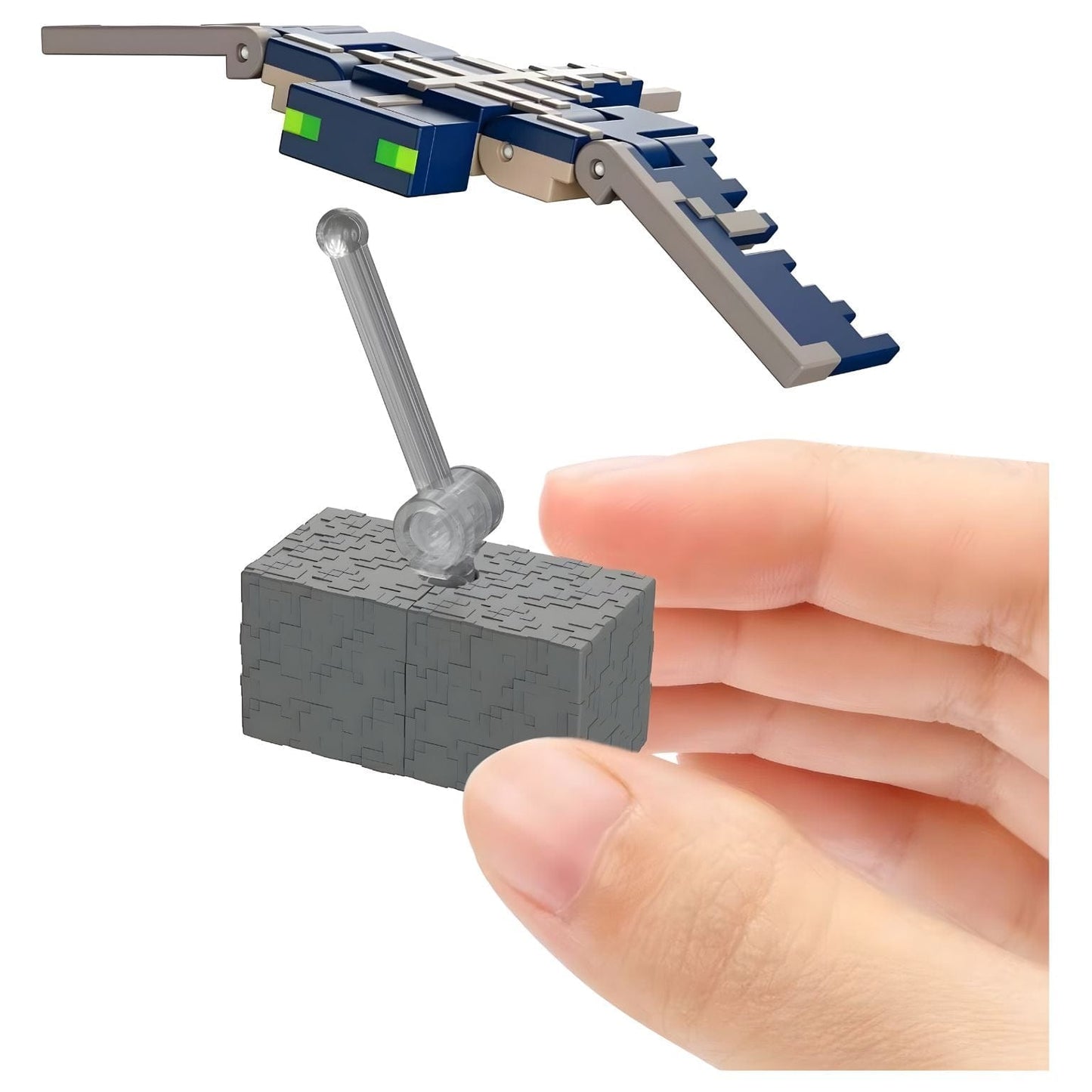 Figura Minecraft Fantasma Minecraft azul com asas em exposição